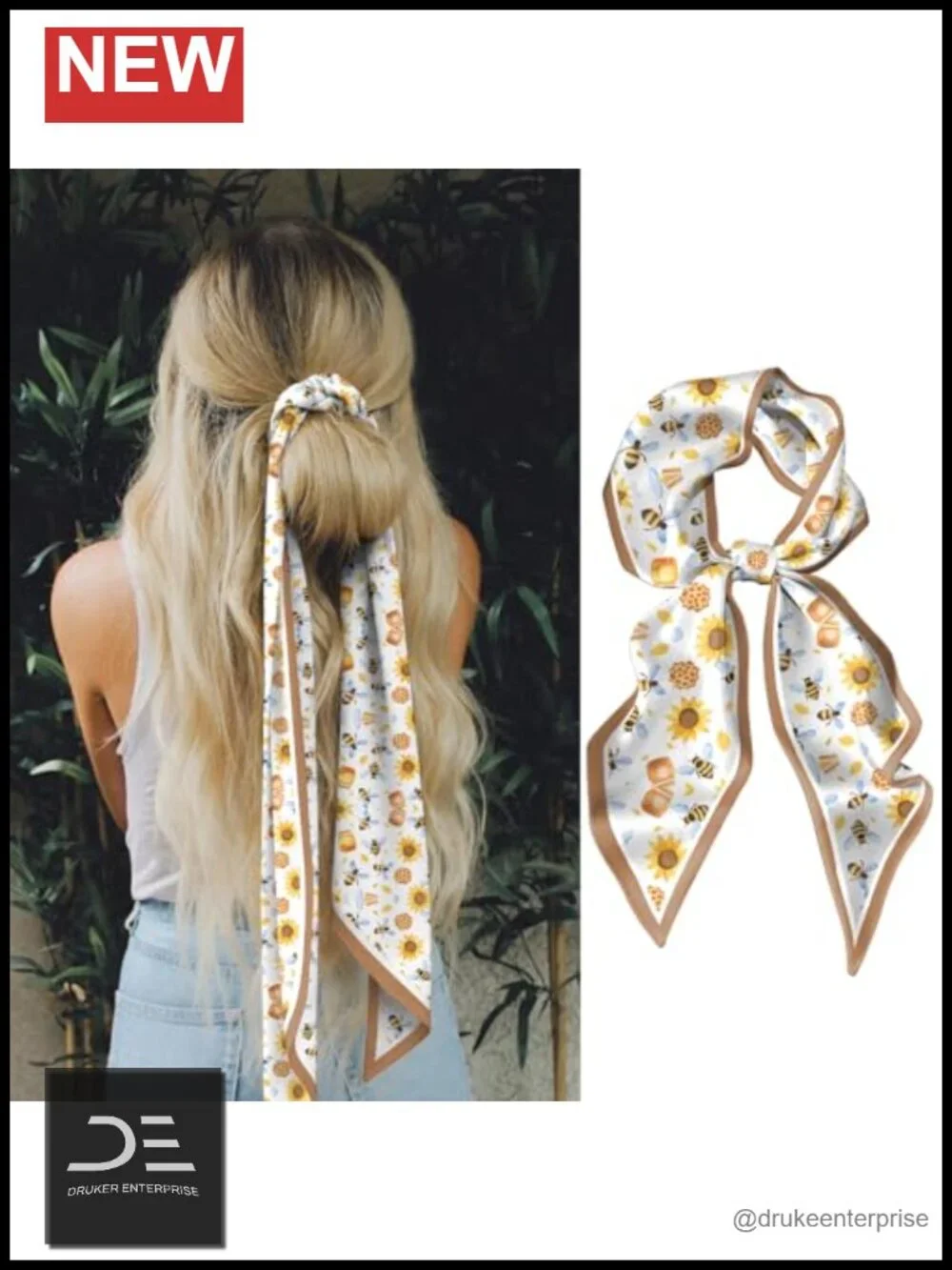 Long Satin Fashion Scarf Handbag Accessory Neck Wrap 59x6.7